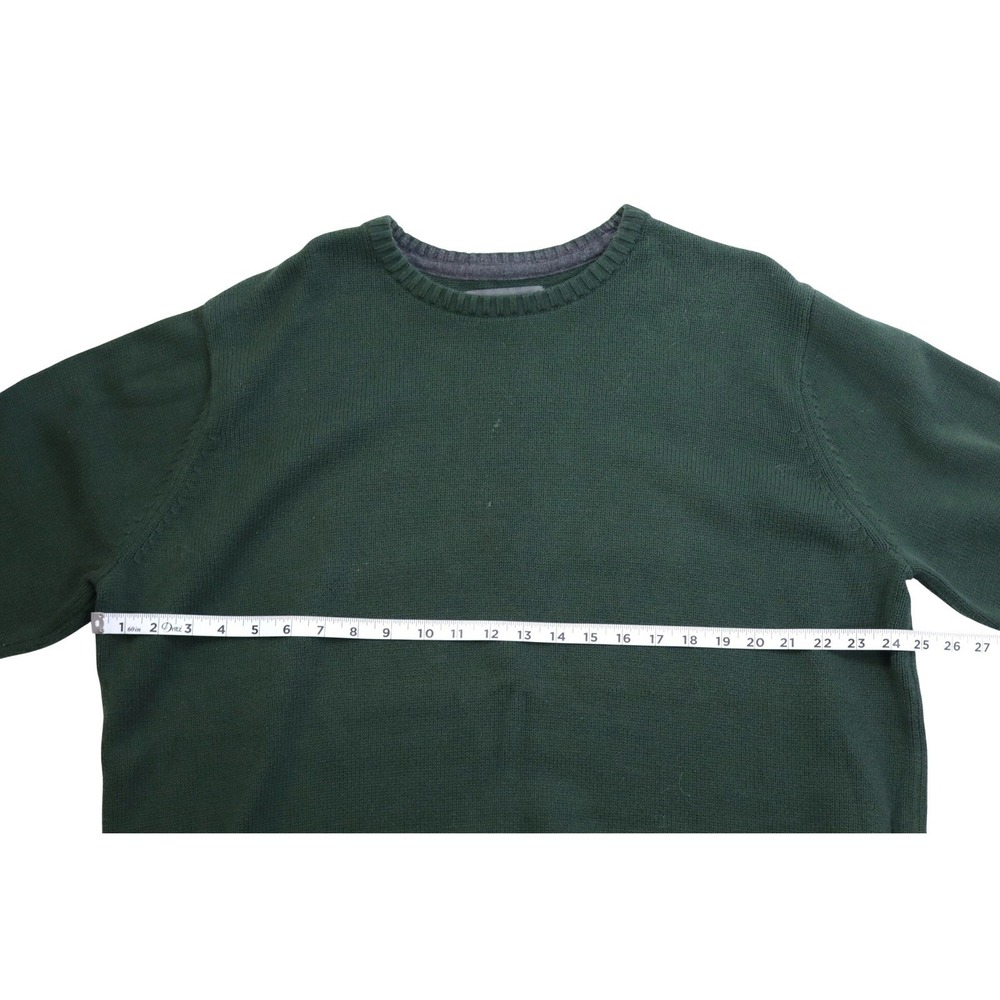 Eddie Bauer Mens XL Forest Green‎ Cotton Crew Neck Knit Sweater Solid Classic - Picture 5 of 8